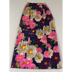 1960s Floral Quilted Maxi Skirt‎ Handmade Mod 60s 70s Flower Power XS Artsy Read